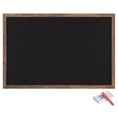 Afbeelding van Navaris krijtbord in houten lijst 60 x 40 cm Inclusief 4 kleuren krijt bevestigingsmateriaal Horizontaal of verticaal op te hangen