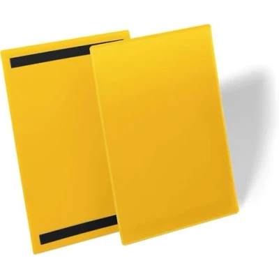 Afbeelding van Durable 174404 magnetische hoesjes, A4, geel, 50 stuks