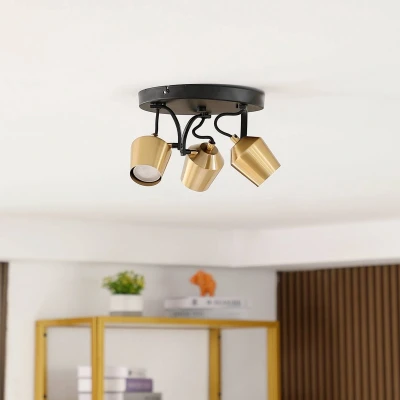 Afbeelding van Lindby buitenspot 3lichts IJzer H: 14.5 cm GU10 zwart, goud