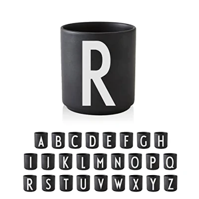 Afbeelding van Design Letters Mok zwart met letter R