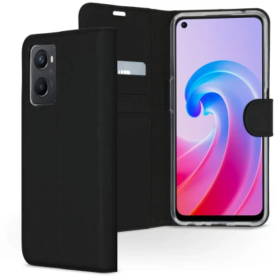 Afbeelding van Accezz Hoesje Geschikt voor Oppo A96 Met Pasjeshouder Wallet Softcase Bookcase Zwart