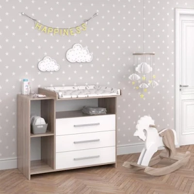 Afbeelding van Vicco Oskar luiercommode wit Sonoma 113 x 100 cm