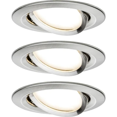 Afbeelding van Paulmann Nova Plus Inbouwspot zigbee smart home set van 3 Warmwit dimbaar Staal geborsteld