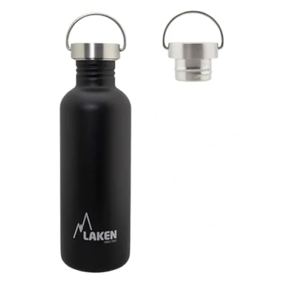 Afbeelding van RVS fles Basic Steel Bottle 1L S/S Cap Zwart