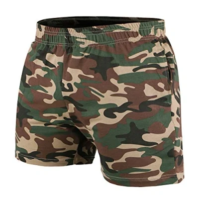 Afbeelding van Heren Bodybuilding Sportschool Training Shorts Sport Fitness Badstof katoen Korte broeken, 8005 pln Camo, M