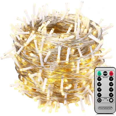 Afbeelding van Monzana Lichtsnoer 200 LEDS Afstandsbediening Timer Warm Wit