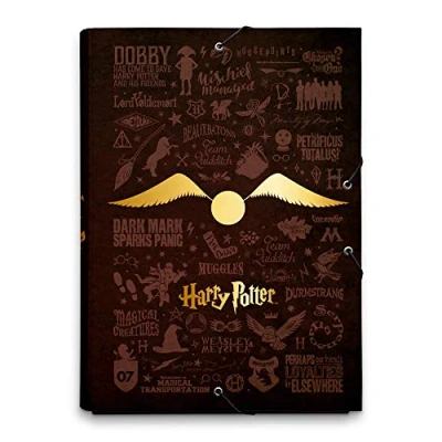 Afbeelding van Harry Potter Foldermap Glasses A4 34 X 25 Cm Donkerbruin/goud