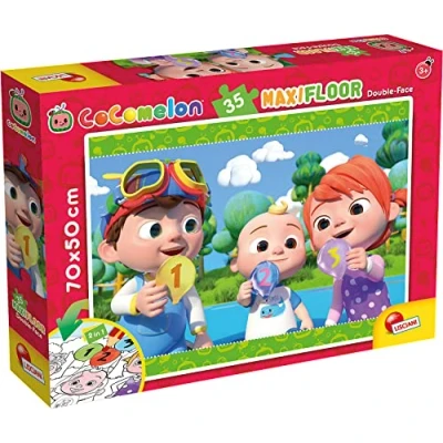 Afbeelding van COCOMELON vloerpuzzel delen is fijn 35 stukjes Puzzel en kleurplaat Formaat 70x50