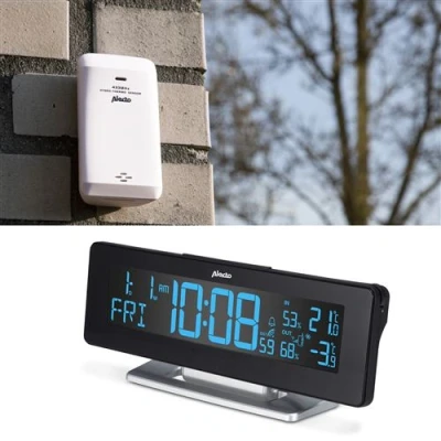 Image de Réveil avec station météo Alecto WS 2500 Noir Argent