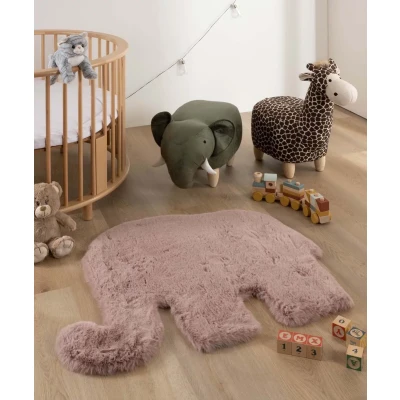 Afbeelding van Kindervloerkleed Olifant Fluffy Roze 80x100 Cm
