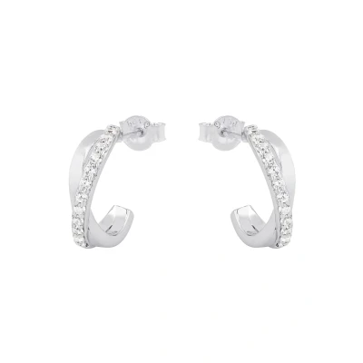 Afbeelding van Amor SchmuckDesign Nord 9610150 925 sterling zilver creolen zirkonia 1,6 cm zirkonia, zilver,
