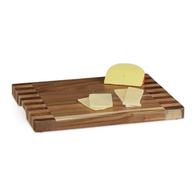 Afbeelding van Relaxdays snijplank acaciahout massief keukenplank antibacterieel kaasplank 40x30