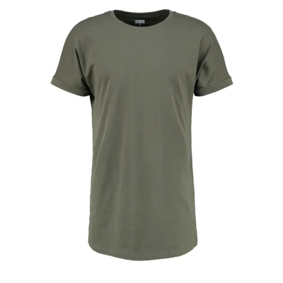 Afbeelding van Urban Classics LONG Shaped Turnup Tshirt basic, Heren, Maat: XL, Olive