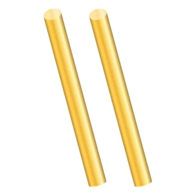 Afbeelding van iMeistek Set van 2 messing staven, 8 mm, rond, messing, stevig, 150 mm lange staaf, om te knutselen