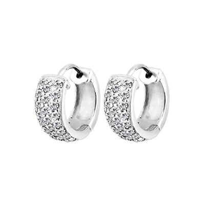 Afbeelding van Elli Creolen Kristalle Funkelnd Oorbellen, Dames, Maat: One Size, Silber
