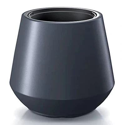 Afbeelding van Prosperplast Plantenpot/bloempot Sevilla buiten/binnen kunststof antraciet D40 x H35 cm met binnenpot