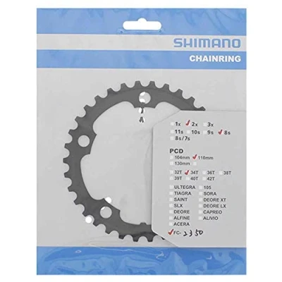 Afbeelding van Shimano kettingblad Claris FC 2450 34T 8S 110 mm zwart