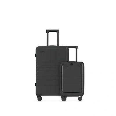 Afbeelding van ETERNITIVE Reiskoffer van ABS, harde koffer met TSA slot, 360 rolkoffer, GRAPHITE, 2 delige kofferset (S+L)