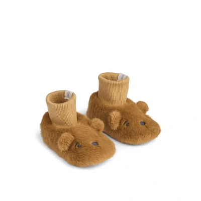 Afbeelding van Liewood Beth Beer Pluche Pantoffels Golden Caramel
