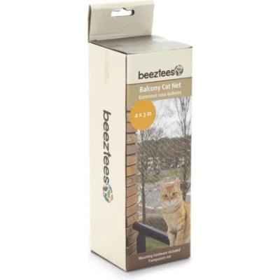 Afbeelding van Kattennet voor balkon transparant 4x3 m