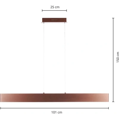Afbeelding van Lindby Hanglampen met dimmer 1licht Aluminium H: 8 cm bruin Inclusief lichtbron