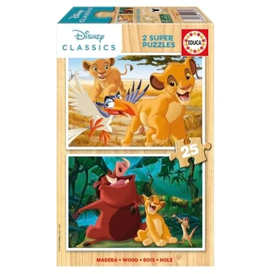 Afbeelding van Set van 2 Puzzels The Lion King Classics 25 Onderdelen