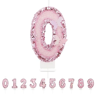 Afbeelding van Verjaardagskaarsen Cijfers Pink0