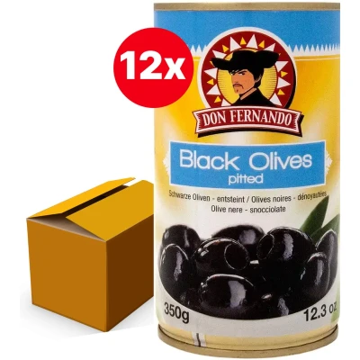 Afbeelding van Zwarte olijven ontpit 350g Doos 12 stuks