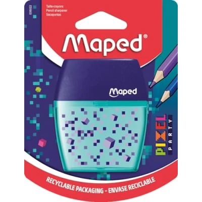 Afbeelding van Maped Shaker Pixel Party Puntenslijper met 2 gaten en transparante tank