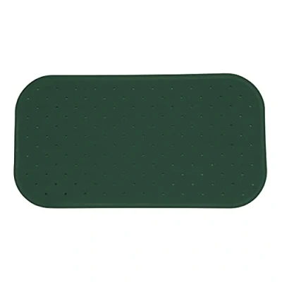 Afbeelding van MSV Douche/bad anti slip mat badkamer rubber groen 36 x 97 cm met zuignappen extra lang formaat