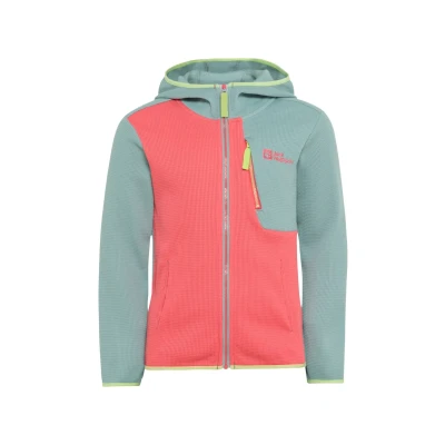 Afbeelding van Jack Wolfskin Actamic GRID Midlayer Runningjack voor kinderen, Maat: 164, Sunset coral