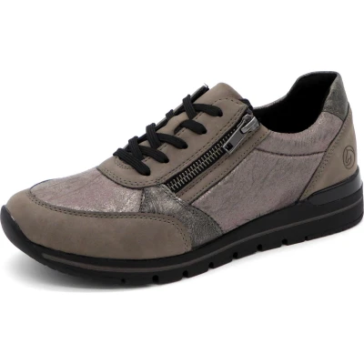 Afbeelding van Remonte Sneakers laag, Dames, Maat: 42, Maus grau metallic altsilber Kunststof