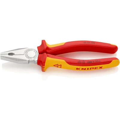 Image de KNIPEX 03 06 200 pince combinée isolée avec branches multi composants, testée VDE, chromée mm