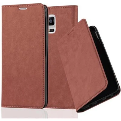 Afbeelding van Cadorabo Hoesje geschikt voor Samsung Galaxy NOTE 4 in CAPPUCCINO BRUIN Beschermhoes met magnetische sluiting, standfunctie en kaartvakje Book Case Cover Etui