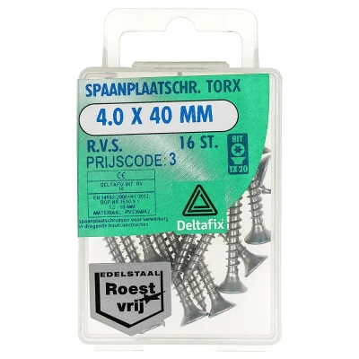 Afbeelding van Spaanplaatschr. torx 3.5x30mm rvs 100st Deltafix
