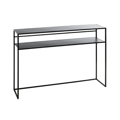 Afbeelding van HAKU Möbel console zwart, metaal Afmetingen: L 112 cm x H 81 D 28 cm, Stijl: Modern