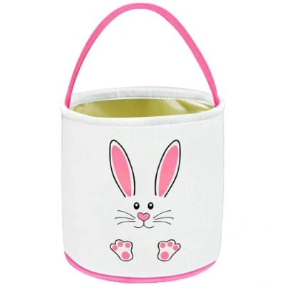 Afbeelding van Leesgel Paasmand voor kinderen, cadeaumanden, paasdecoratie, leeg, meisjes, jongens, spelletjes, paaseieren, handwerk, roze