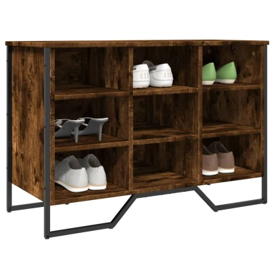 Afbeelding van Schoenenkast 90x38x61,5 cm bewerkt hout gerookt eikenkleurig