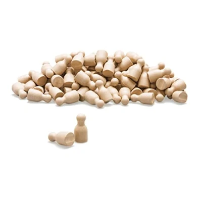 Afbeelding van Wissner® RE Wood® Set van 100 figuren in natuurlijke kegelvorm, 24 x 12 mm
