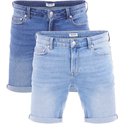 Afbeelding van Only &amp; Sons Heren Short Broeken ONSPLY 2er Pack regular/straight Fit Blauw Volwassenen 2 Korte Jeans