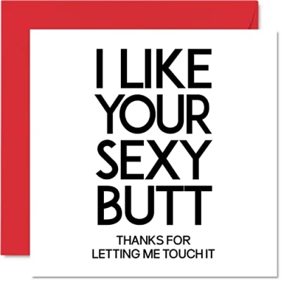 Afbeelding van Stuff4 Grappige Valentijnsdagkaart voor vriendin, vriend, I Like Your Sexy Butt Bum, verjaardagskaart vrouw, echtgenoot, partner, verloofde, haar, 145 mm x