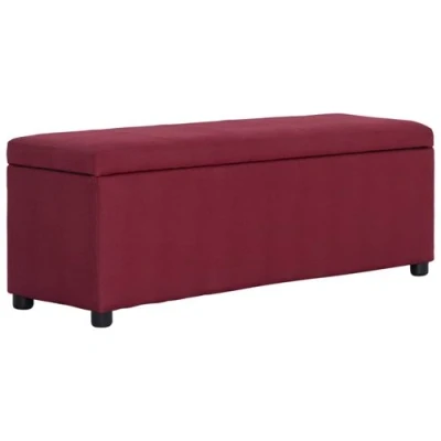 Afbeelding van vidaXL Bankje met opbergvak 116 cm polyester wijnrood