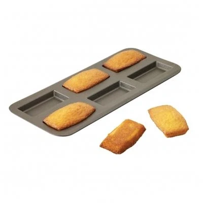 Image de Plaque à financiers, 6 empreintes, acier anti adhésif