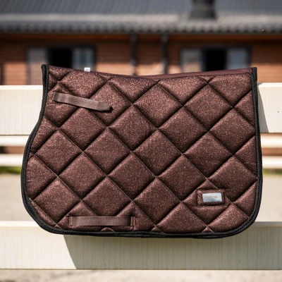 Image de HB Tapis de Selle Mahonie Glitter Saut Acajou Poney