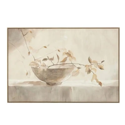 Afbeelding van J Line Schilderij Bog Acrylverf/Canvas Wit/Naturel