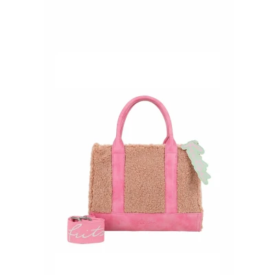Afbeelding van Fritzi aus Preußen Schoudertas Handtas Square Limited Teddy Crossbody Bag Pink Blush Oud roze