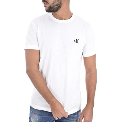 Image de Calvin Klein Jeans Homme T shirt Ck Essential Slim Tee, Bright White, XXS