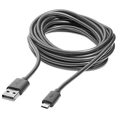 Afbeelding van Numskull câble PVC extra long de qualité supérieure 4 m pour manettes Xbox One, charge micro USB, fonctionne avec les smartphones/tablettes (longueur m)