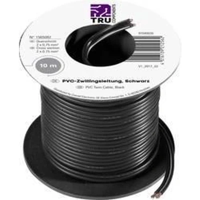 Afbeelding van TRU COMPONENTS 1565082 Draad 2 x 0.75 mm² Zwart 10 m