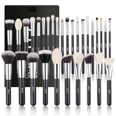 Afbeelding van BEILI make upkwasten, 30 delig, professionele upkwastenset, set voor oogkwast, foundation, wenkbrauwen, highlighter, up kwasten, natuurlijk haar, zwart